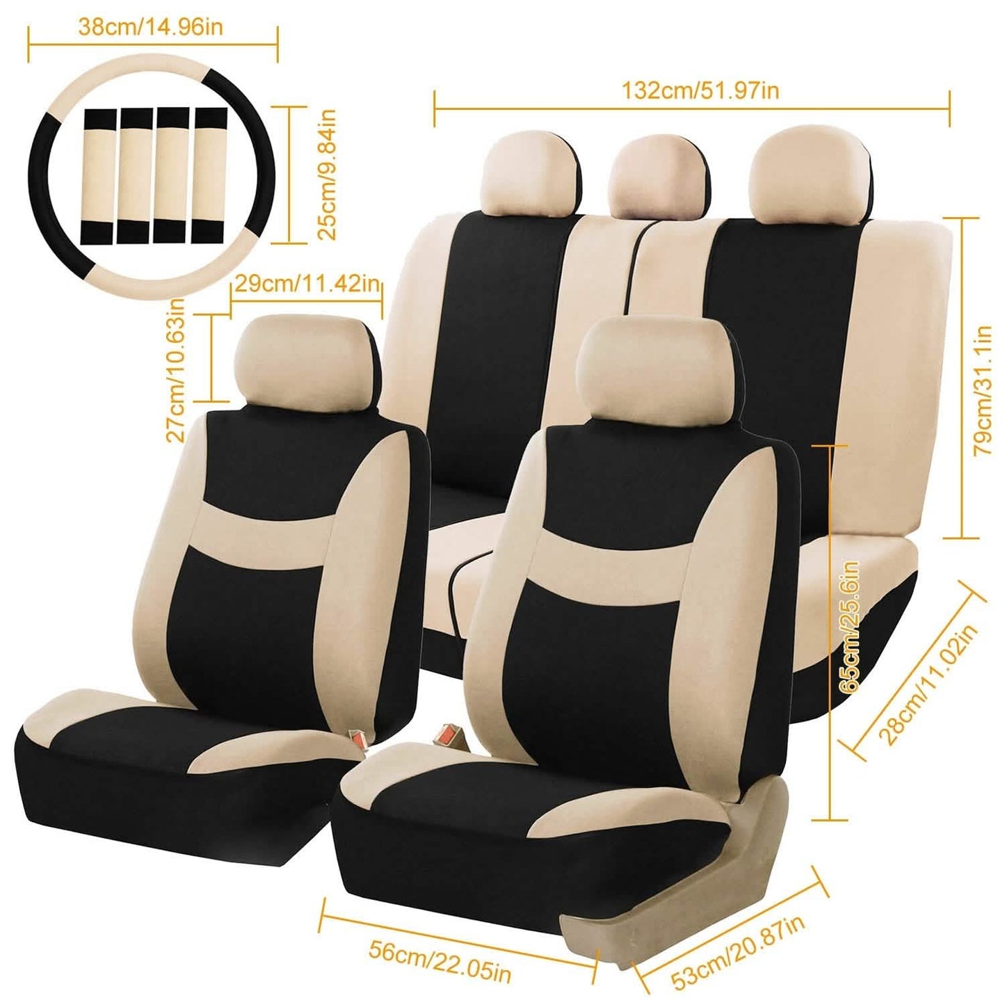 14-Pieces: Universal Auto Seat Cover Set Automotive - Tophatter Daily Deals