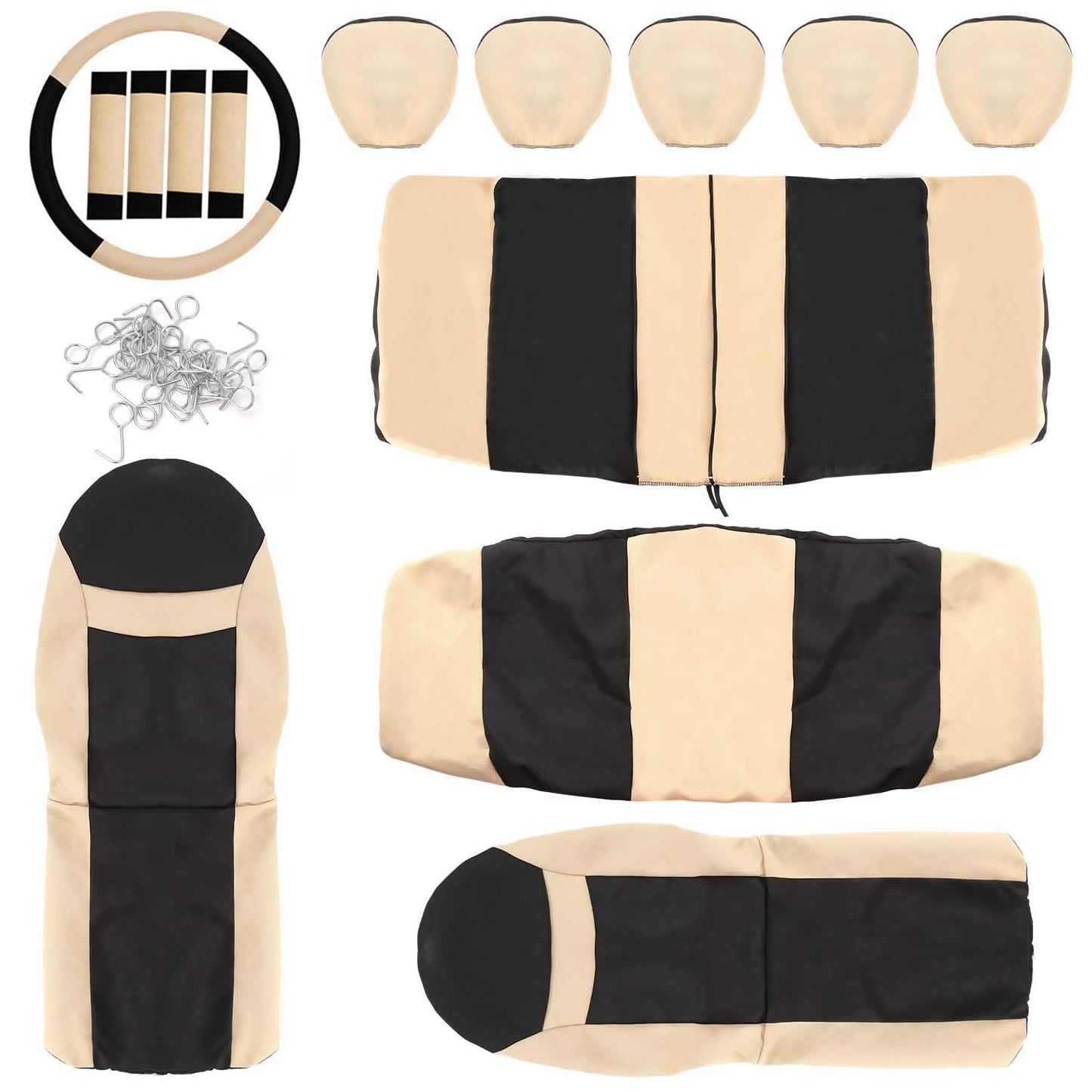 14-Pieces: Universal Auto Seat Cover Set Automotive - Tophatter Daily Deals