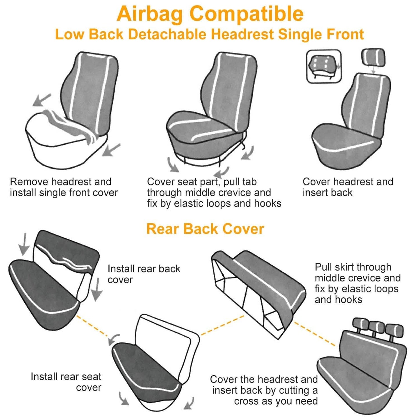 14-Pieces: Universal Auto Seat Cover Set Automotive - Tophatter Daily Deals