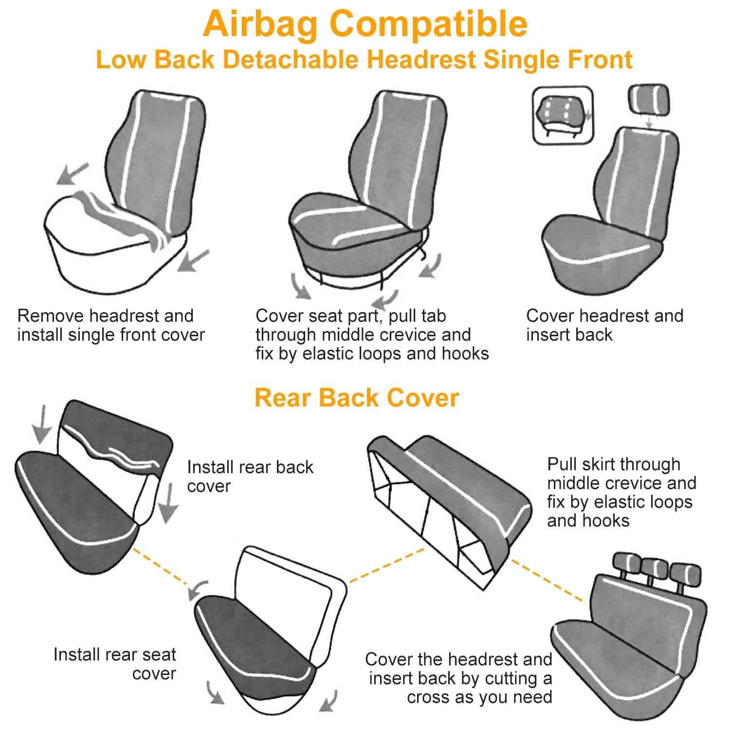 14-Pieces: Universal Auto Seat Cover Set Automotive - Tophatter Daily Deals