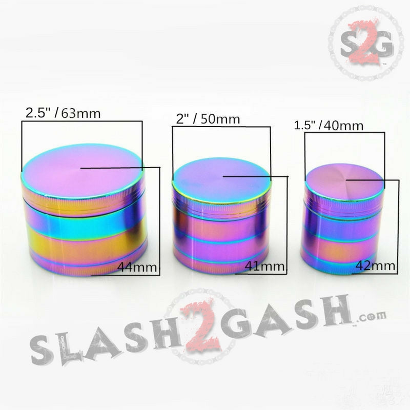 Rainbow Stainless Steel Magnetic Spice Herb Grinder 4 piece - 3 Sizes Smoking Accessories - Tophatter Daily Deals