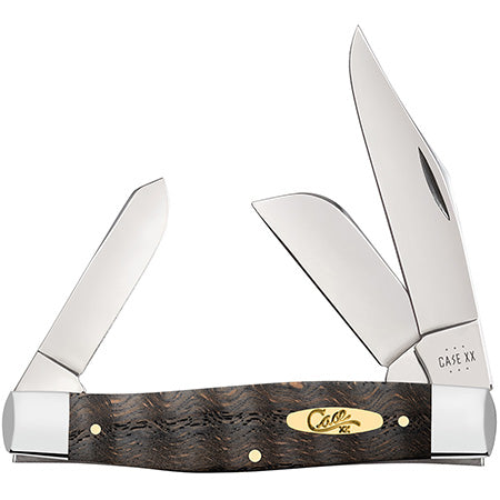 Case Large Stockman - Smooth Black Curly Oak Wood - 14004 Traditional Knives - Tophatter Daily Deals