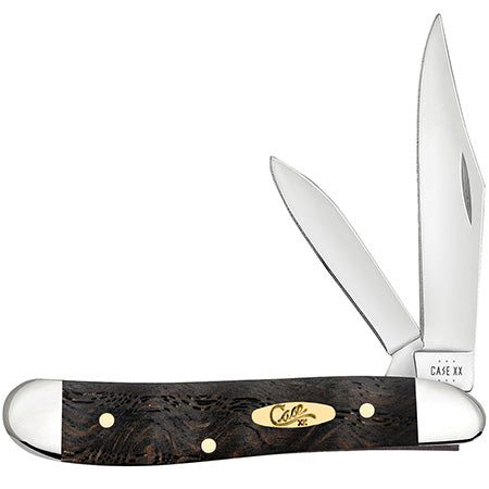 Case Peanut - Smooth Black Curly Oak Wood - 14005 Traditional Knives - Tophatter Daily Deals