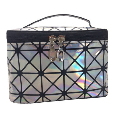 3D laser cosmetic bag Silver 0 - Tophatter Daily Deals