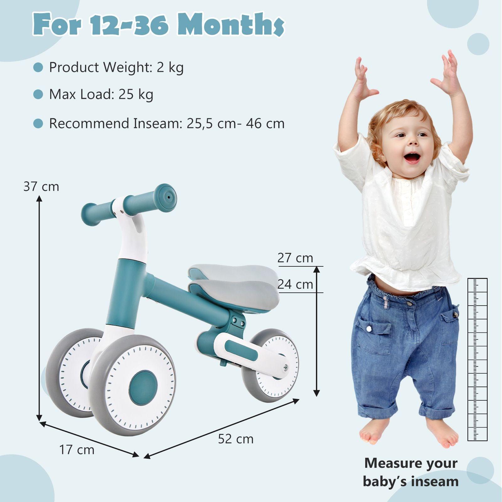 Baby Balance Bike - Toddler Walker Training Bicycle with Adjustable Seat Baby & Toddler - Tophatter Daily Deals