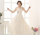 2021 speed selling wedding bridesmaid dress, banquet evening dress, single shoulder dinner party host, evening dress, banquet dress girl Champagne 0 - Tophatter Daily Deals