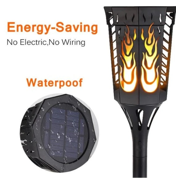 Anti-True Flame Solar Torch Light 96Led 0 - Tophatter Daily Deals