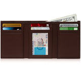 Genuine Leather Trifold Wallet – ID Window, RFID Blocking Handbags & Wallets - Tophatter Daily Deals