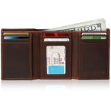 Genuine Leather Trifold Wallet – ID Window, RFID Blocking Handbags & Wallets - Tophatter Daily Deals