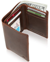 Genuine Leather Trifold Wallet – ID Window, RFID Blocking Crazyhorse Brown Handbags & Wallets - Tophatter Daily Deals