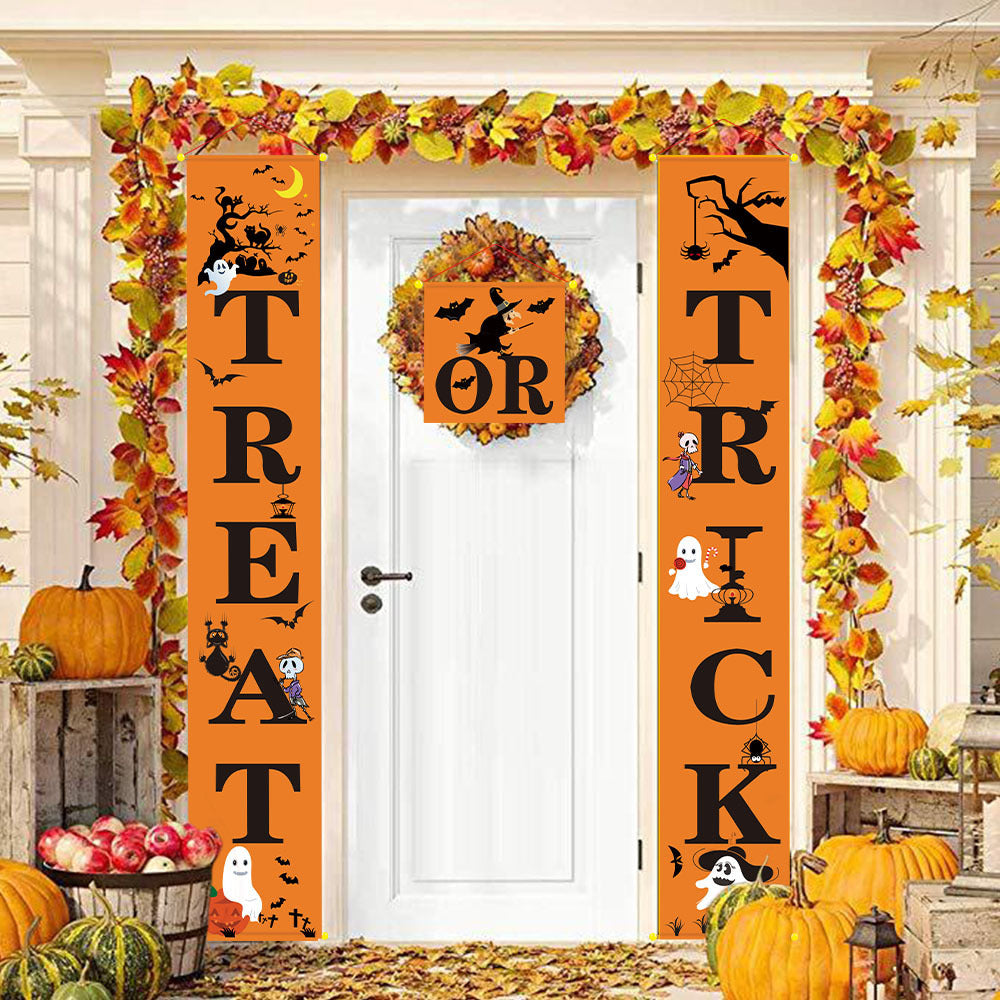 Halloween Door Banner Couplets Outdoor Black Red Decor 3D Changing Face Moving Picture Frame - Tophatter Daily Deals