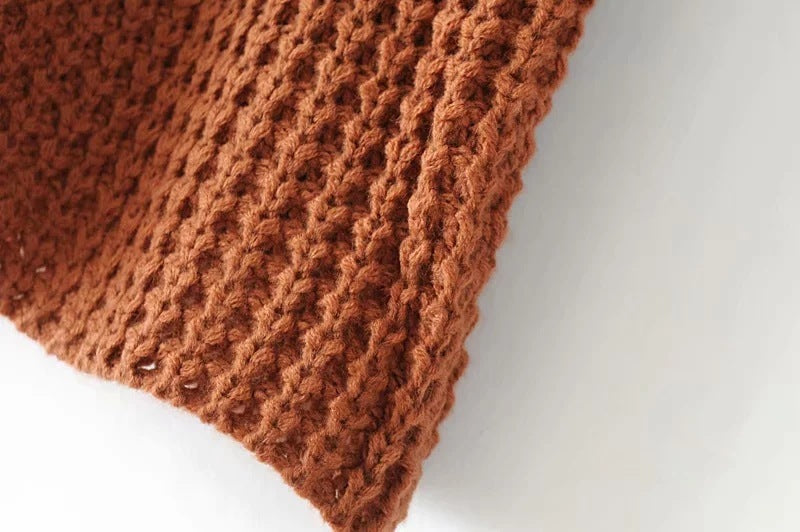 Warm Cozy Women Sweater - Boxy Waffle Knit, Cotton, Fall 3D Changing Face Moving Picture Frame - Tophatter Daily Deals