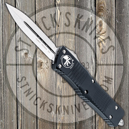Microtech Combat Troodon - D/E - Satin Hardware - Black Chassis - 142-10 Automatic Knives - Tophatter Daily Deals
