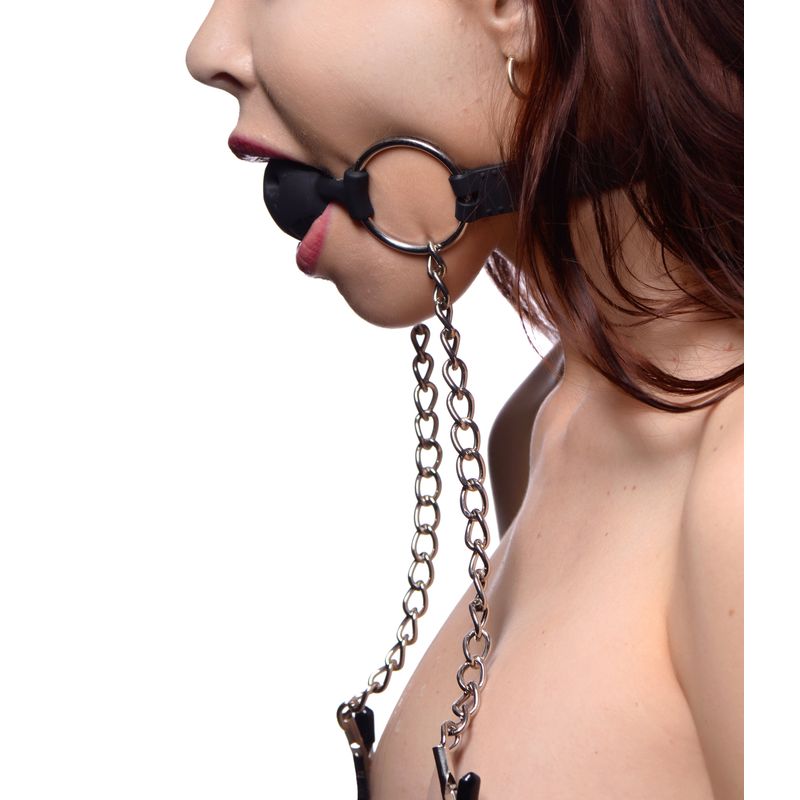 Hinder Breathable Silicone Ball Gag With Nipple Clamps > Bondage Gear > Gags and Bits - Tophatter Daily Deals
