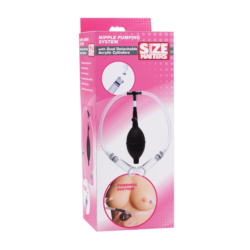 Nipple Pumping System with Dual Cylinders 2.75 Inches > Sex Toys > Nipple Suckers - Tophatter Daily Deals