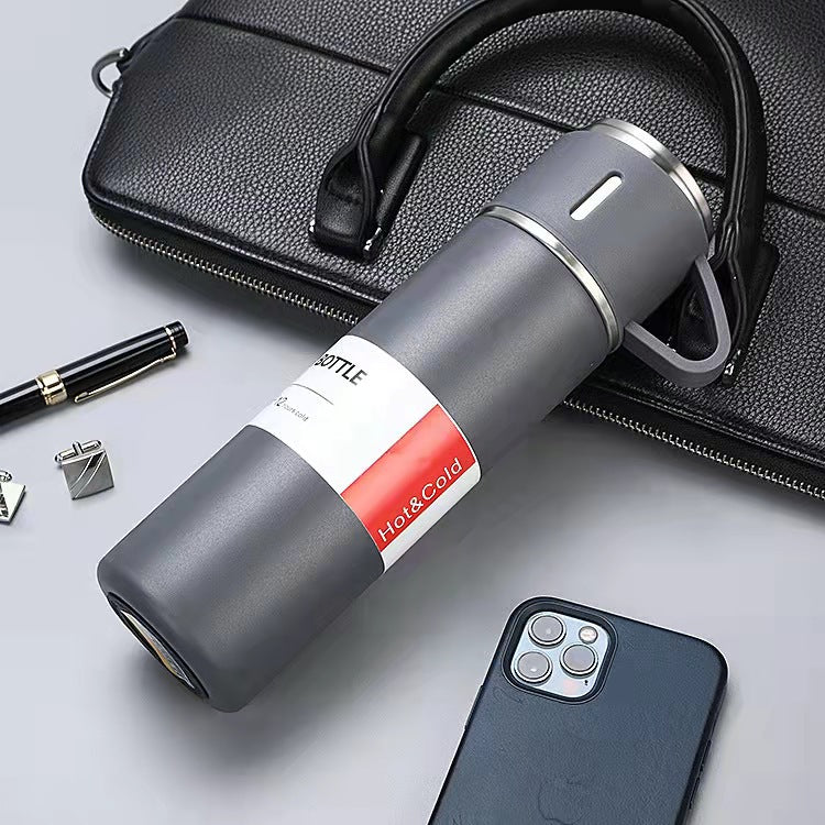 Business Gift Set Company Gift Event Stainless Steel Vacuum Flask Grey 500ML 0 - Tophatter Daily Deals
