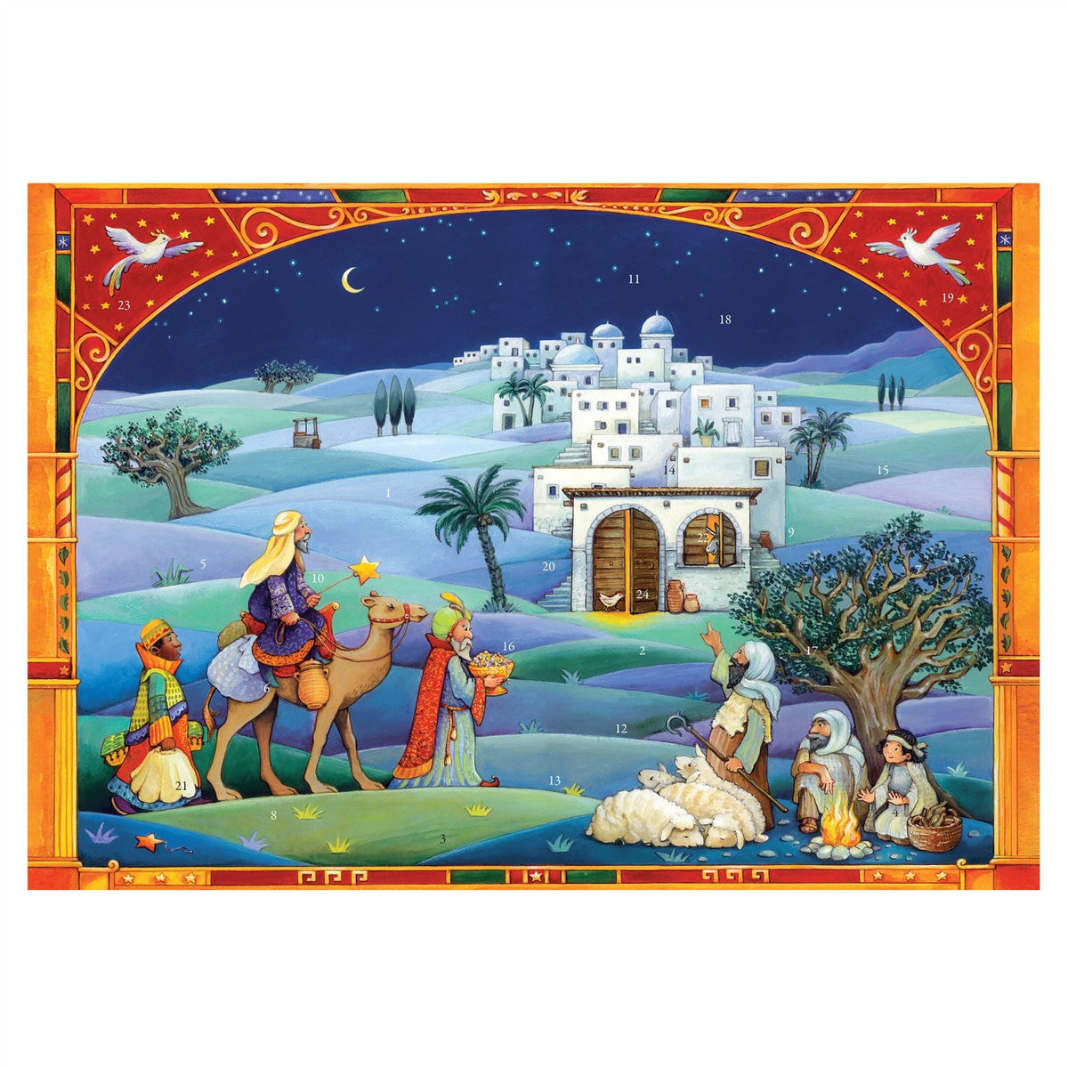 Traditional Christmas Advent Calendar | Wise Men Nativity Advent Calendar | Bethlehem Picture Advent Calendar Advent Calendar - Tophatter Daily Deals