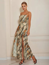 Slit Square Neck Maxi Cami Dress Cocktail Dresses - Tophatter Daily Deals