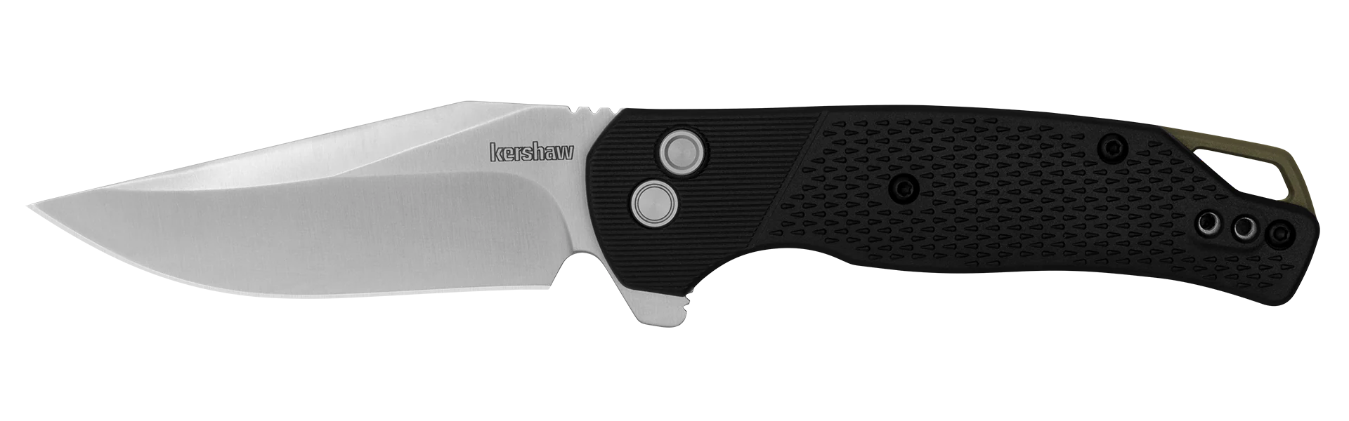 Kershaw Runoff - Button Lock - KVT Ball Bearings - 8Cr13MoV Steel - Black GFN Handle - 1429 Knives - Tophatter Daily Deals