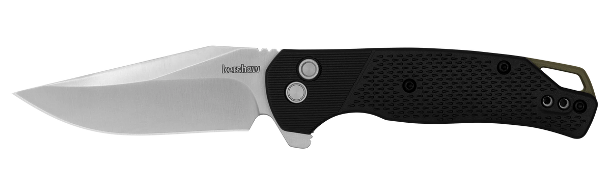 Kershaw Runoff - Button Lock - KVT Ball Bearings - 8Cr13MoV Steel - Black GFN Handle - 1429 Knives - Tophatter Daily Deals