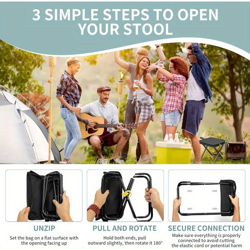 Camping Folding Chairs Portable Outdoor Stools Outdoor Recreation > Camping > Camp Furniture - Tophatter Daily Deals
