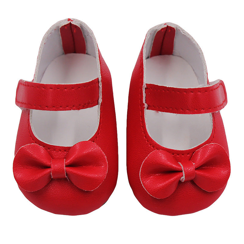 18 Inch American Girl Doll Shoes Solid Color Bow Shoes Red 18 inches 0 - Tophatter Daily Deals