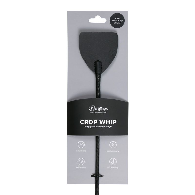 Wide Crop Whip in Black Leather for S and M Play > Bondage Gear > Crops - Tophatter Daily Deals