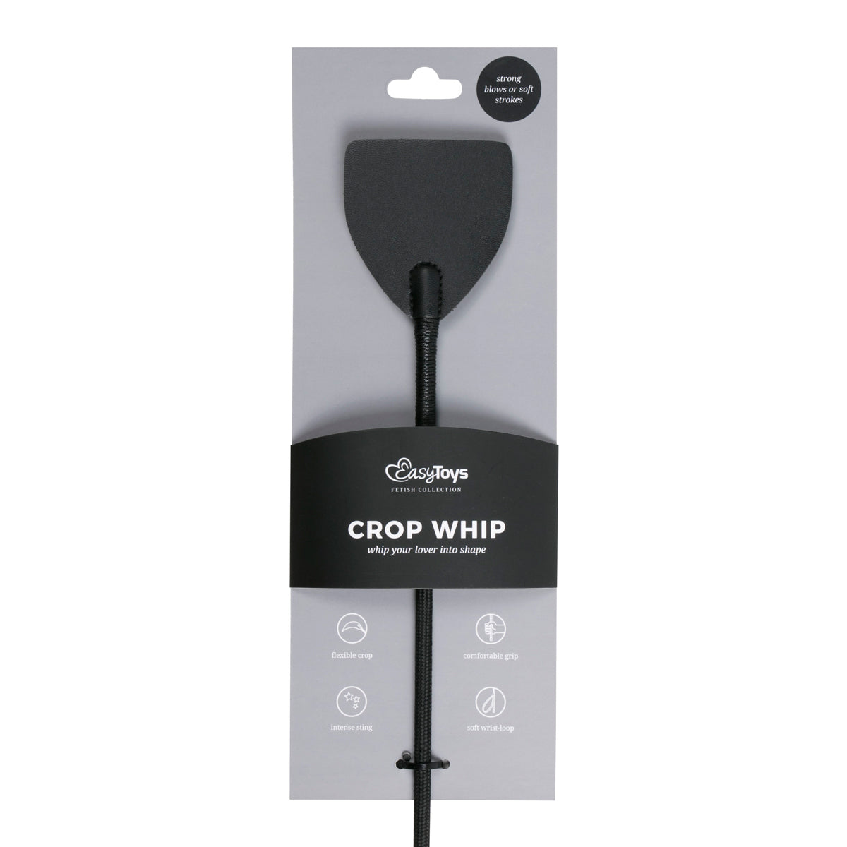 Wide Crop Whip in Black Leather for S and M Play > Bondage Gear > Crops - Tophatter Daily Deals