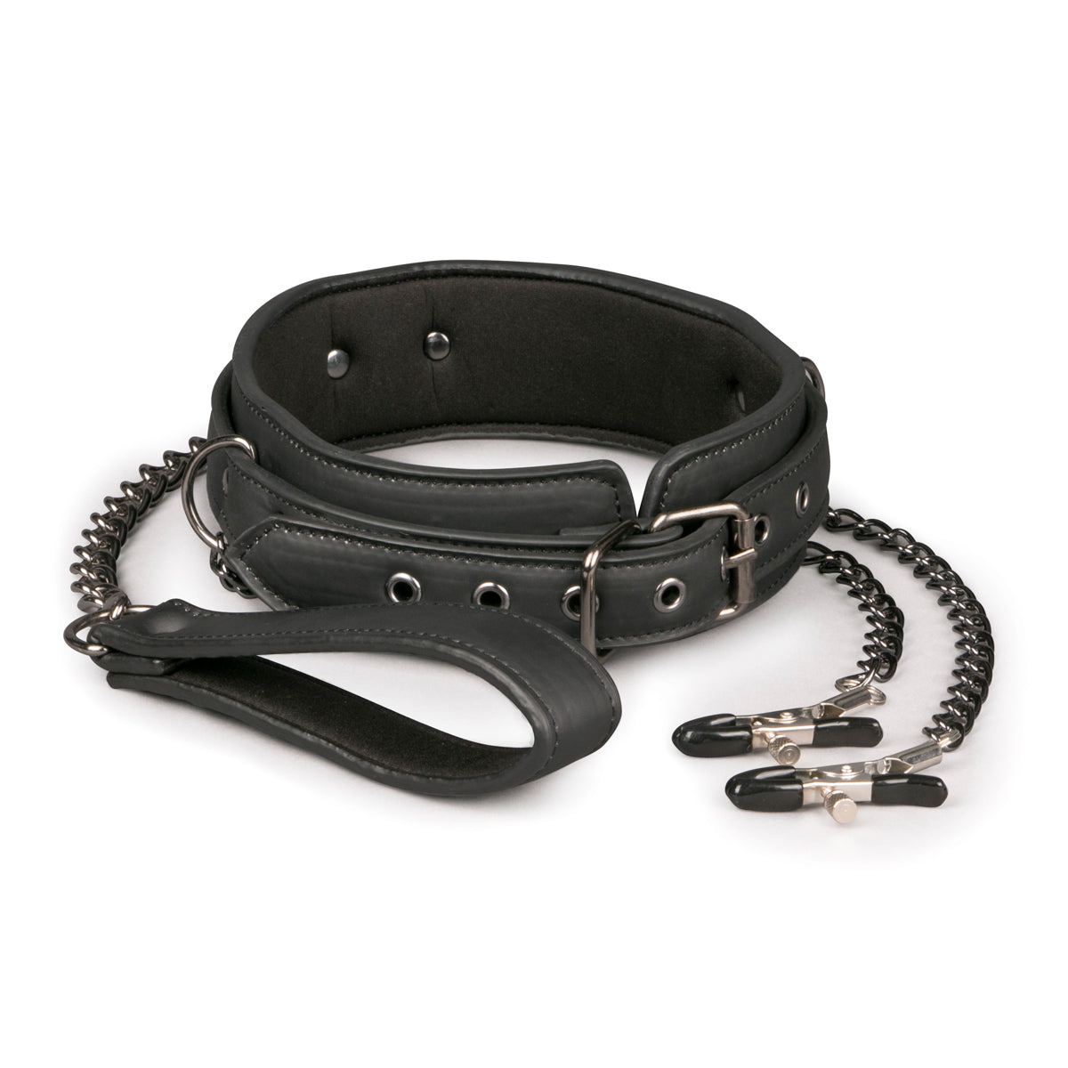 Collar With Nipple Chains Made From Faux Leather > Bondage Gear > Collars & Leashes - Tophatter Daily Deals