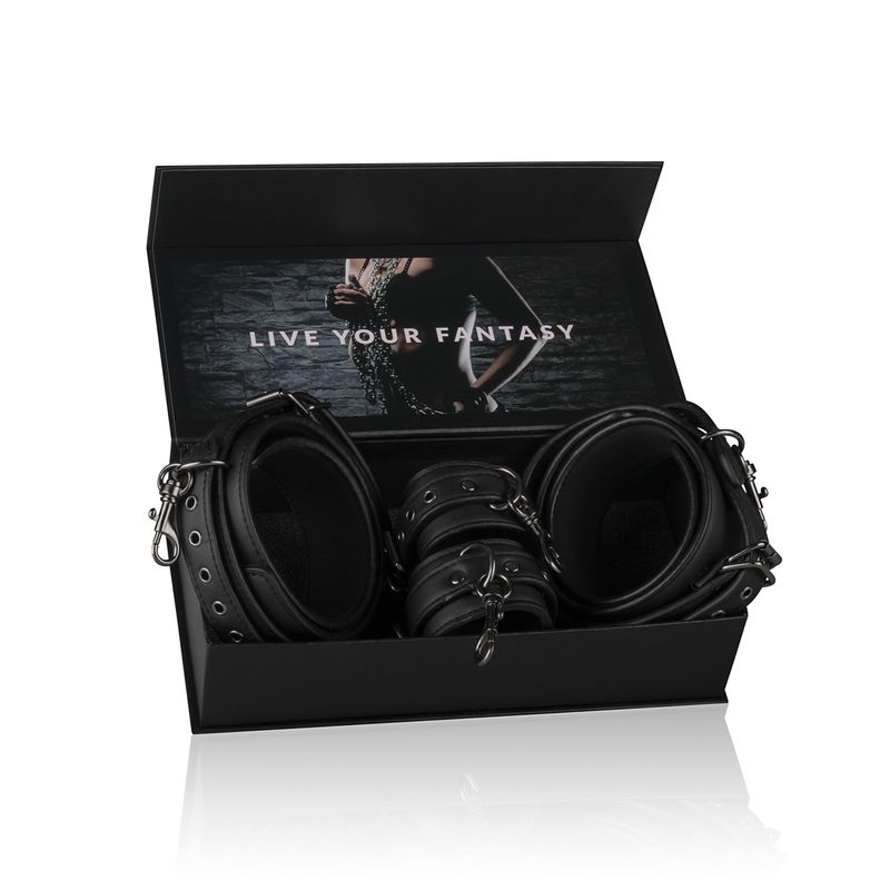 Thigh and Wrist Cuff Set – Durable Faux Leather BDSM Restraint Accessory > Bondage Gear > Restraints - Tophatter Daily Deals