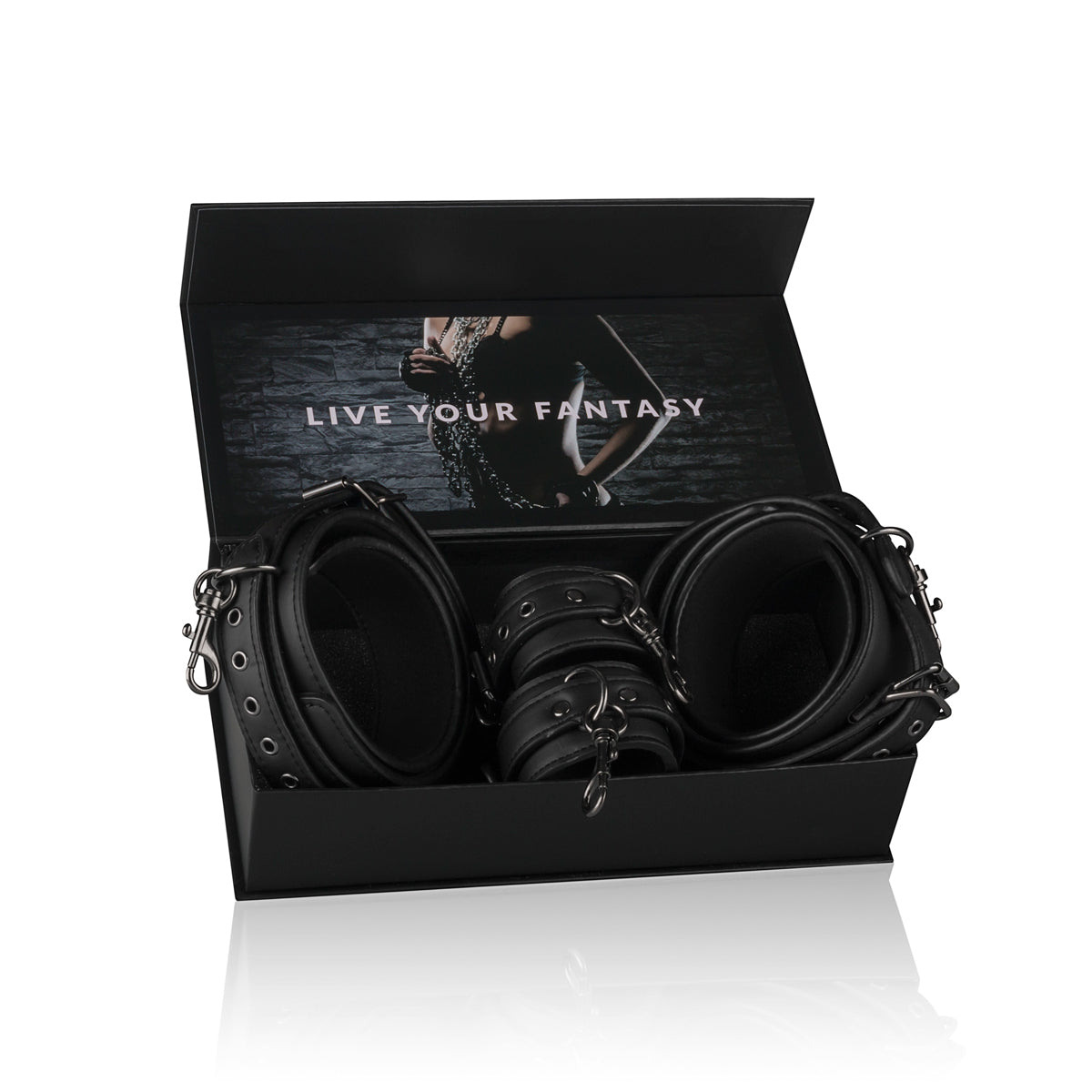 Thigh and Wrist Cuff Set – Durable Faux Leather BDSM Restraint Accessory > Bondage Gear > Restraints - Tophatter Daily Deals