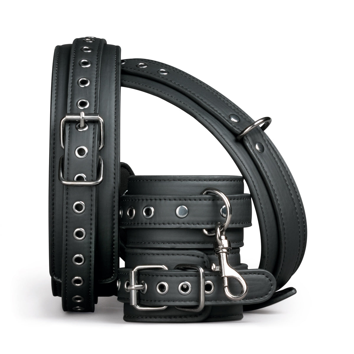 Thigh and Wrist Cuff Set – Durable Faux Leather BDSM Restraint Accessory > Bondage Gear > Restraints - Tophatter Daily Deals