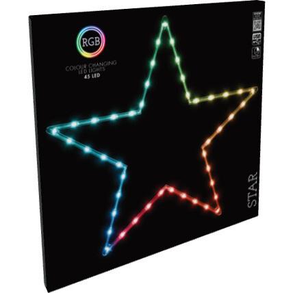Christmas Star LED RGB Light | 45 LED Colour Changing Star Decoration - 60cm LED Light - Tophatter Daily Deals