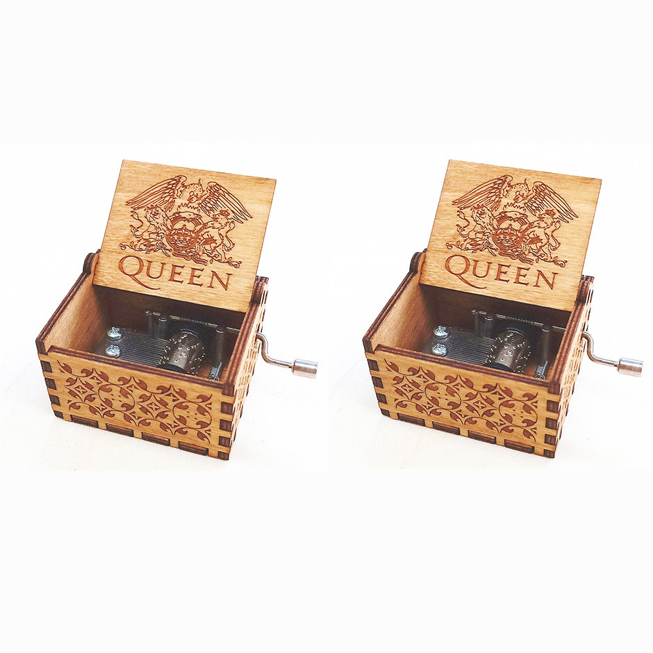 Antique Carved Wooden Hand Crank Spirited Away Music Box Christmas Gift Birthday Gift Party Decoration Music box 2pc 0 - Tophatter Daily Deals