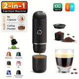 Portable Espresso Coffee Machine USB-C 100W Rechargeable Appliances > Kitchen Appliances > Coffee Machines & Accessories - Tophatter Daily Deals