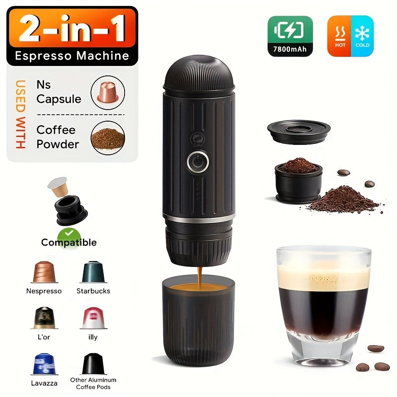 Portable Espresso Coffee Machine USB-C 100W Rechargeable Appliances > Kitchen Appliances > Coffee Machines & Accessories - Tophatter Daily Deals