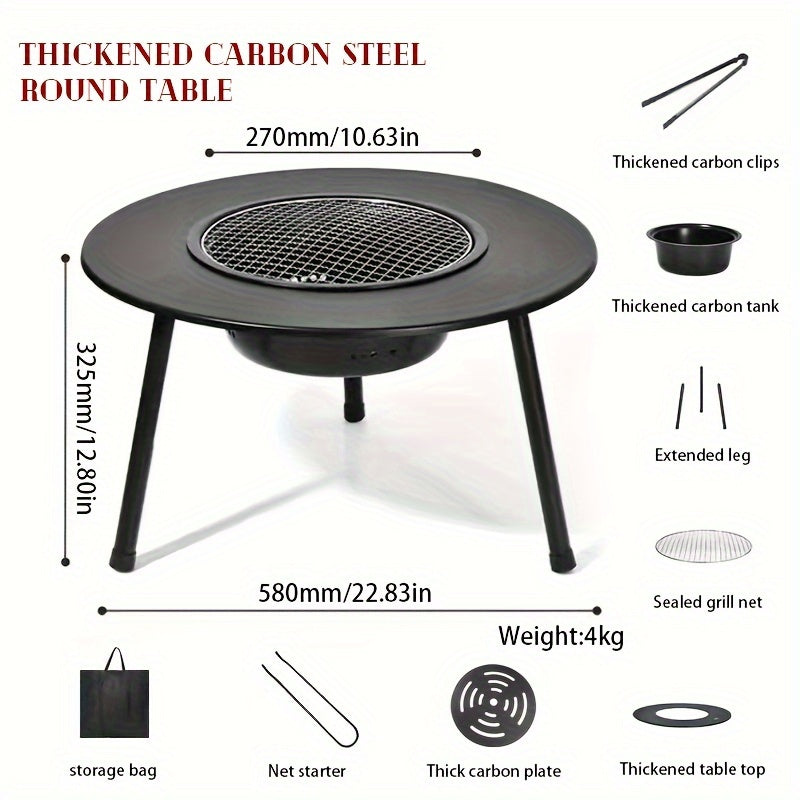 Charcoal Grill Outdoor Iron Camping Stove Outdoor Grills - Tophatter Daily Deals