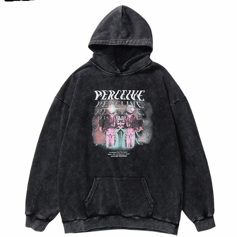 Oversized Mens Hoodie - Relaxed Cut, Vintage Cotton, Casual 3D Changing Face Moving Picture Frame - Tophatter Daily Deals
