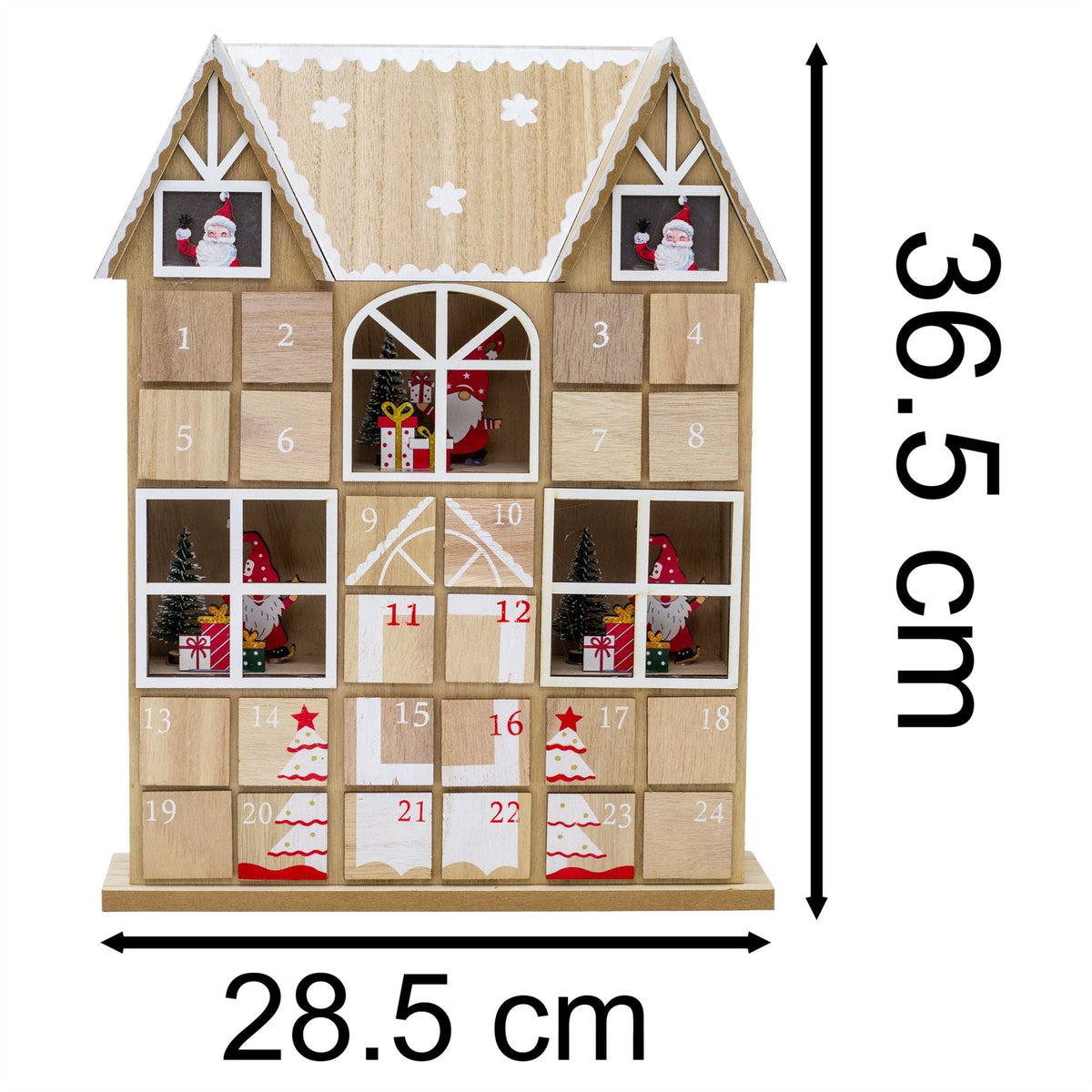 Santa House Advent Calendar with 24 Drawers | Wooden Christmas Advent Calendar Advent Calendar - Tophatter Daily Deals