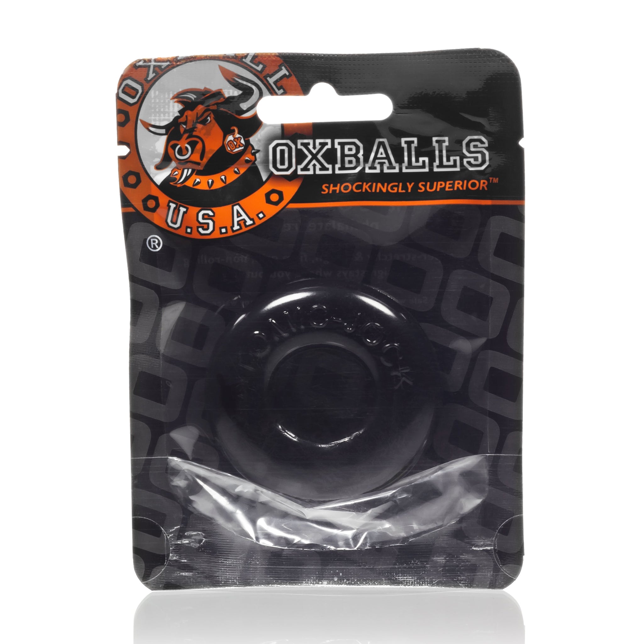 Donut 2 Large Black Cockring with Five Times Stretch > Cock Ring > Single - Tophatter Daily Deals