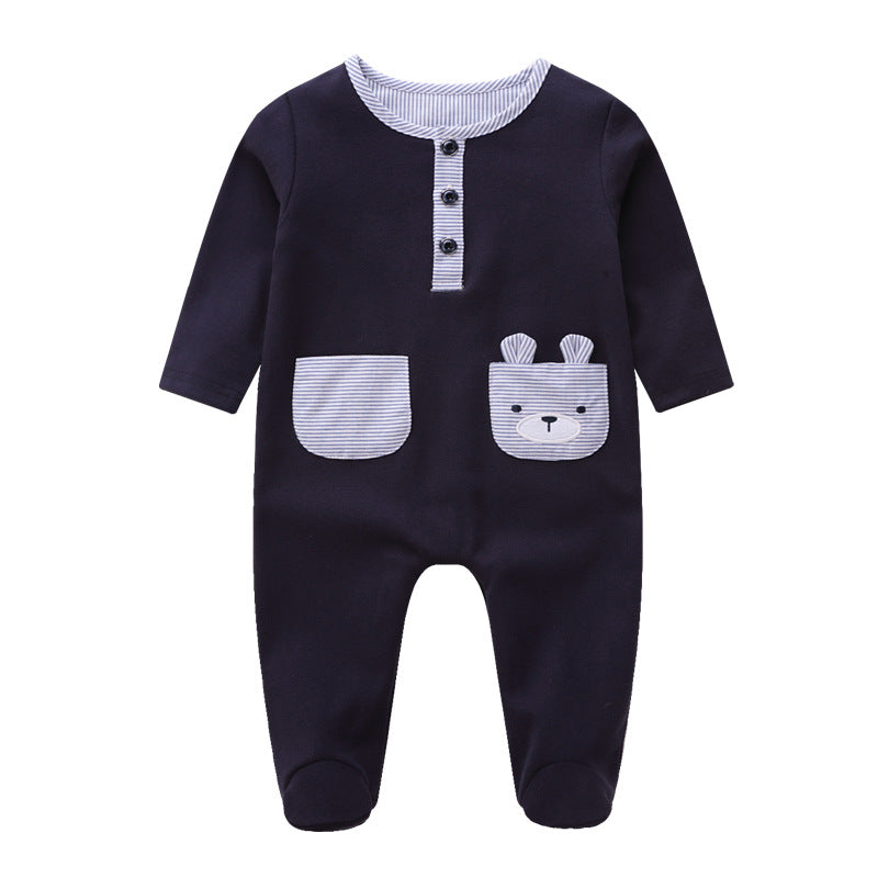 Bear pocket jumpsuit Navy Blue No collar 0 - Tophatter Daily Deals