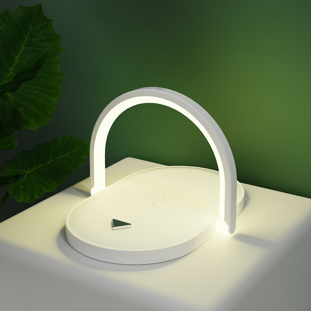 3 In 1 Foldable Wireless Charger Night Light Wireless Charging Station Stonego LED Reading Table Lamp 15W Fast Charging Light White 0 - Tophatter Daily Deals
