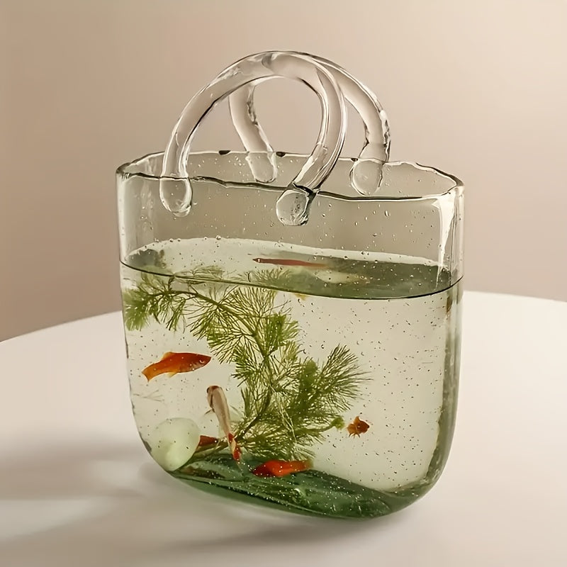 Nordic Style Handbag Glass Vase Fish Tank Home & Garden > Artificial Plants > Pots, Planters & Accessories - Tophatter Daily Deals