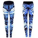 Dark Blue Printed Tight Gym Leggings Leggings - Tophatter Daily Deals