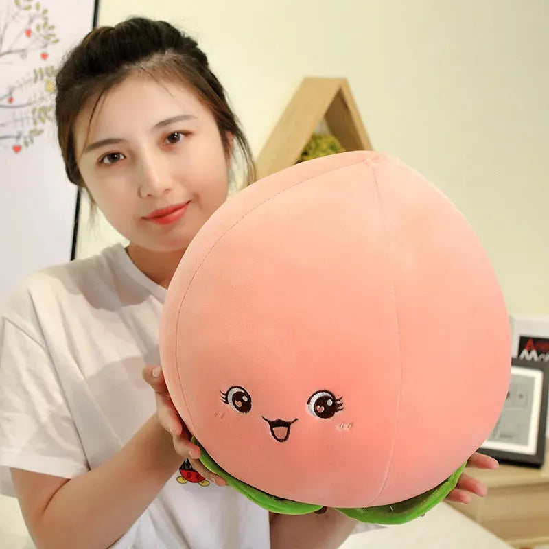 Cute Peach Fruit Pillow Stuffed Plush Toy Humidifier - Tophatter Daily Deals