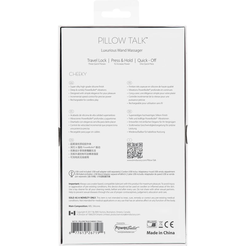 Pillow Talk Cheeky Wand – Luxury Wand Vibrator with Swarovski Crystal > Sex Toys > Massage Wands - Tophatter Daily Deals