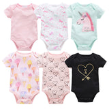 6-piece baby jumpsuit new short-sleeved baby clothes Combination 3 0 - Tophatter Daily Deals