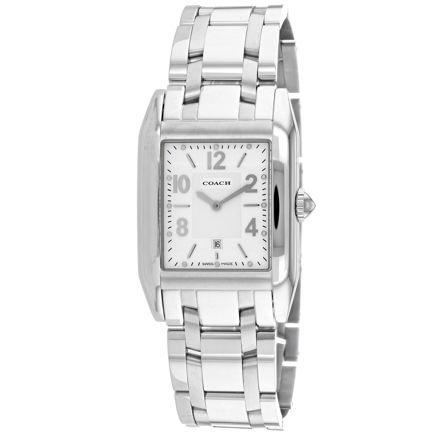 Coach Men's Commerce Root White Dial Watch - 14600490 Silver Watches - Tophatter Daily Deals