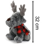 Alfie Reindeer Doorstop | Christmas Door Stop with Antlers & Checkered Scarf Doorstop - Tophatter Daily Deals