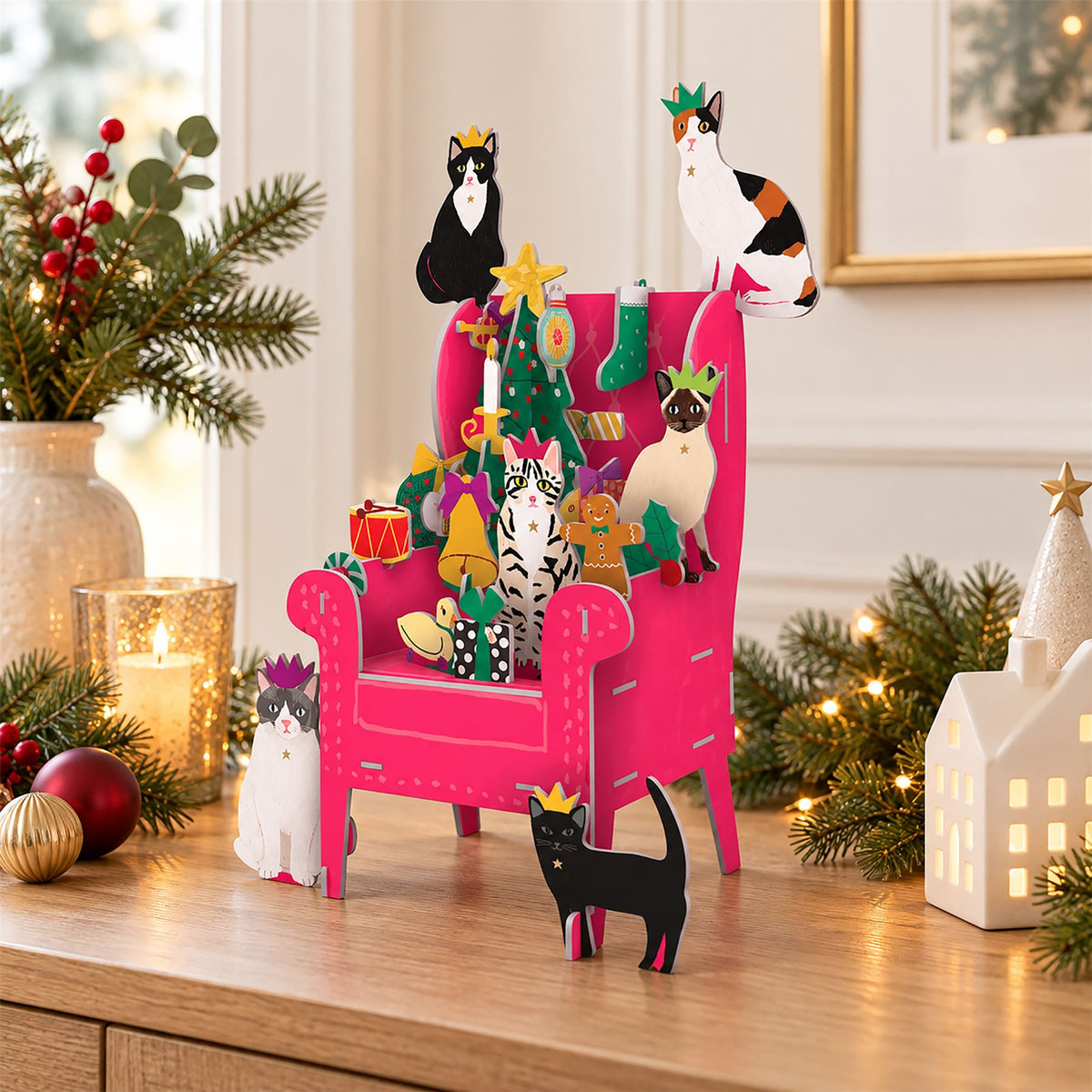 Cosy Cats Advent Pop & Slot Christmas Advent Calendar Large Advent Calendar - Tophatter Daily Deals